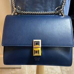 **SOLD**Authentic Fendi Kan Blue Leather Bag